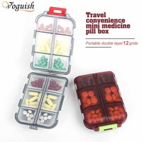12 siatki pudełko na pigułki podróż wygodne tabletki na leki dozownik pojemnik na leki Tablet Pillbox Case pojemnik na leki rozdzielacze 1